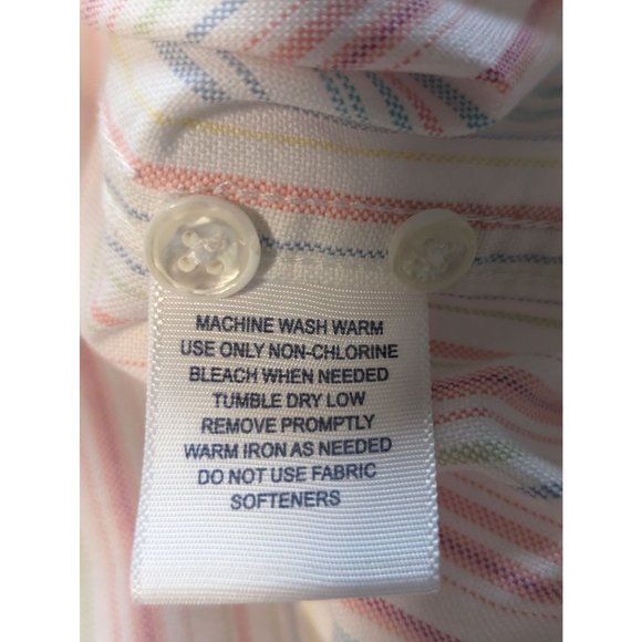 Cabin Creek Women's Wrinkle Free Strain Release Pastel Striped Button Down sz 8 - Picture 7 of 8